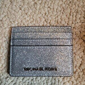 Michael Kors Sparkly Silver Card Case